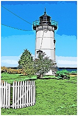 Picket Fence by East Chop Lighthouse - Digital Painting